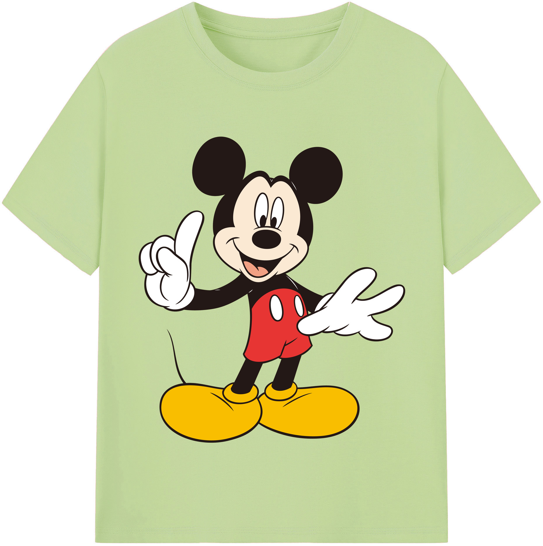 （画像用） ミッキーマウス Mickey Mouse 綿100％半袖Tシャツ（フロントプリント）